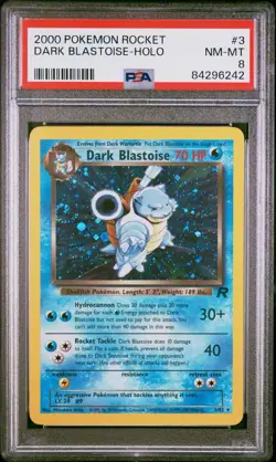 Dark Blastoise #3 Holo PSA 8 NM-MT Back Swirl 2000 Pokemon Rocket - Image 1