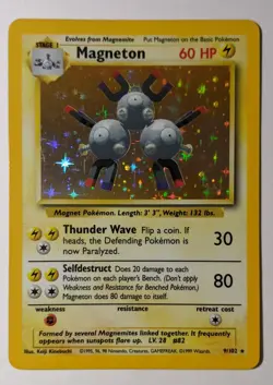 Pokemon TCG Magneton #9 Base Set Holo Rare LP - Image 1