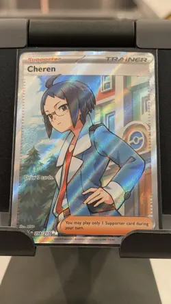 Cheren 258/217 Full Art Trainer Ultra Rare Holo Ascended Heroes Pokemon TCG - Image 1