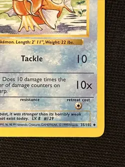 Pokemon Magikarp 36/102 Base Set (Shadowless) *Near Mint* Never Played Card - Image 5