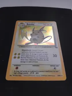 LP Pokemon TCG Raichu 14/62 Fossil Holo Card 1999 - Image 2