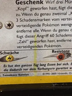 Vintage 2000 Pokemon German Botogel 5/64 Holo Card w/ Yellow Print Line Error - Image 2