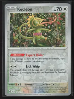 Kecleon Common SV08: Surging Sparks 150/191 NM Pokemon Card Reverse Holo - Image 1
