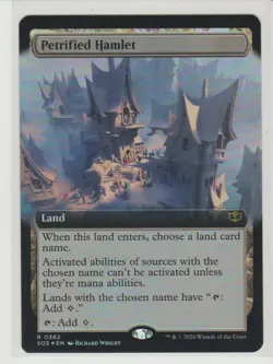 Petrified Hamlet - Extended Art Foil Rare MtG Card SOS 362 - Image 1