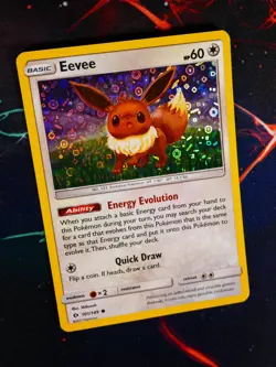 LP/MP Pokemon (Sequin Holo)EEVEE Card SUN MOON Set 101/149 General Mills Promo#4 - Image 1