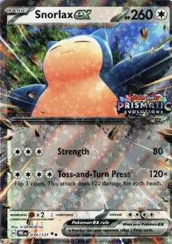Snorlax EX Prismatic Evolution Stamped 076/131 Miscellaneous Cards & Products NM - Image 1