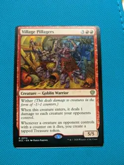 Village Pillagers Commander: Lorwyn Eclipsed miscut sheet edge error misprint - Image 1