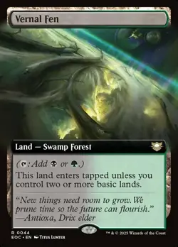 Mint/Near-Mint, English - 1 x MTG Vernal Fen - Extended Art Commander: Edge of E - Image 1