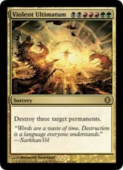 Slightly Played, English - 4 x MTG Violent Ultimatum Shards of Alara - Image 1