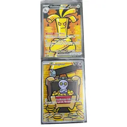 Pokemon Gholdengo ex & Gimmighoul Full Art Holo PALDEA Lot 2 English 2023 - Image 1
