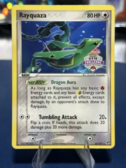 Pokemon TCG Rayquaza Gym Challenge Worlds Qualifier 2005 Promo Deoxys 22/107 LP - Image 1