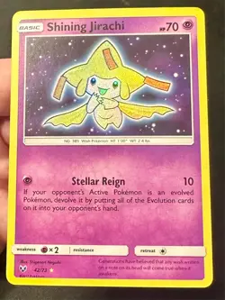 Shining Jirachi 42/73 2017 S&M Shining Legends Pokemon Card TCG Holo Rare - Nm - Image 3