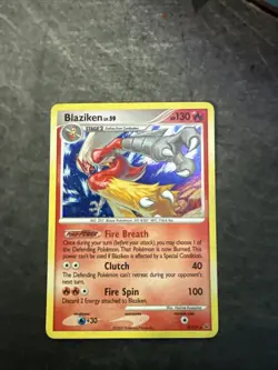 Blaziken 3/127 Holo Rare Platinum Pokemon Card - Image 1