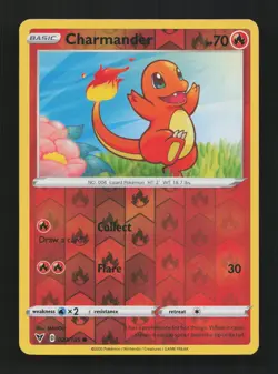 Charmander 023/185 Common Vivid Voltage Pokemon Reverse Holo Near Mint - Image 1