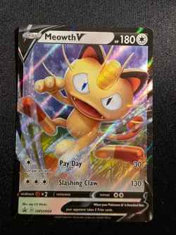 Meowth V SWSH004 Sword & Shield Promo Promo Holo Near Mint - Image 1