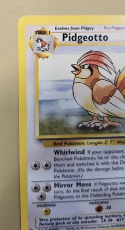 1999 Pokemon Base Set Rare non-holo Pidgeotto 22/102 BsPd02 - Image 2