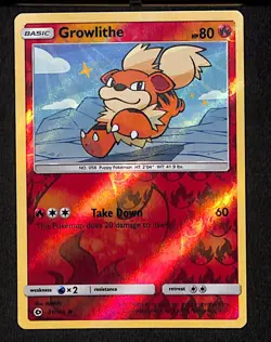 Growlithe 21 Common Pokemon SM Base Set 149 Reverse Holo 2017 - Image 1