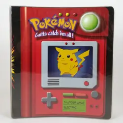 Vintage Pokemon 3 Ring Binder 1999 Nintedo Thunder Wave Electric Made in USA - Image 2