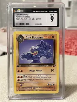 Pokemon Dark Machamp Team Rocket 27/82 Rare 1st Edition Non- Holo CGC 9 - Image 1