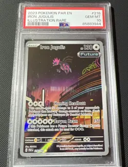 2023 Pokemon Par En-Paradox Rift Illustration Rare Iron Jugulis #216 PSA 10 - Image 1