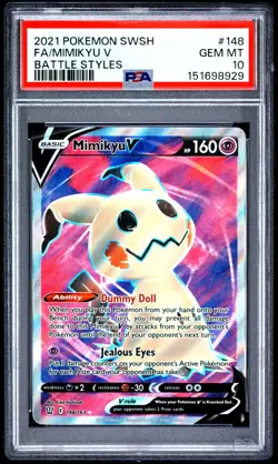 2021 Pokemon SWSH Battle Styles Mimikyu V Full Art #148 PSA 10 - GEM MINT! - Image 1