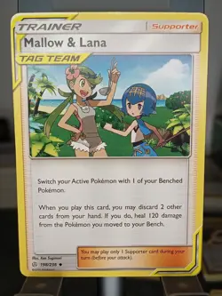 Mallow & Lana 198/236 Trainer Cosmic Eclipse Pokemon Card NM/M - Image 1
