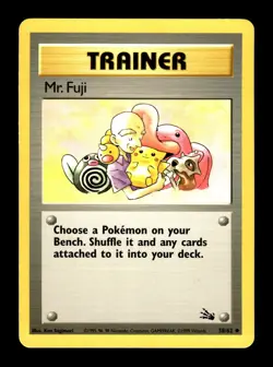 6-02-08 PWE pokemon unplayed . 1999 nintendo fossil trainer mr. fuji #58/62 (B) - Image 1