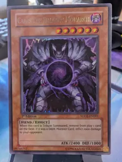 YuGiOh! Caius The Shadow Monarch SDDE-EN001 1st Ed NM* - Image 1
