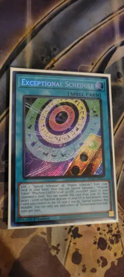 📜✨ Yu-Gi-Oh Exceptional Schedule BLZD-EN054 – Secret Rare | Blazing Dominion - Image 1