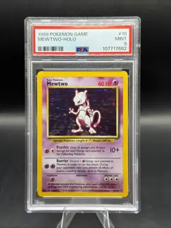 Pokemon TCG Base Set Mewtwo Holo Card 10/102 Rare 1999 Psa9 - Image 1