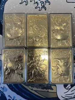 Pokemon 23k Gold Plated 1999 BK Promo Complete Set Of 6 Cards - Image 1
