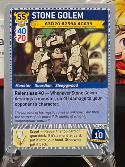 Maplestory iTCG Stone Golem 92/96 Silver Code 2007 WOTC Trading Card Game Rare - Image 1