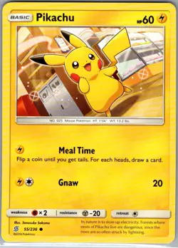 Pikachu 55/236 Non Holo SM - Unified Minds - Pokemon Card - NM - Image 1