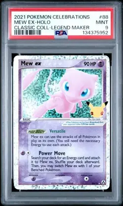 2021 Mew EX #88 Pokemon Celebrations Classic LEGEND MAKER Holo PSA 9 MINT - Image 1
