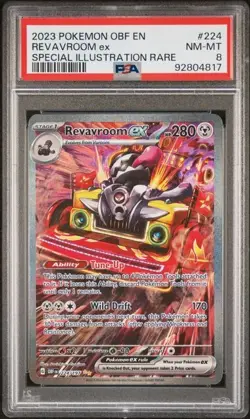 2023 POKEMON OBF EN-OBSIDIAN FLAMES 224 REVAVROOM EX ILLUSTRATION RARE PSA 8 - Image 1