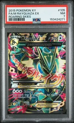 2015 Pokemon XY Roaring Skies 105 Full Art/M Rayquaza EX PSA 7 NEW CERT - Image 1