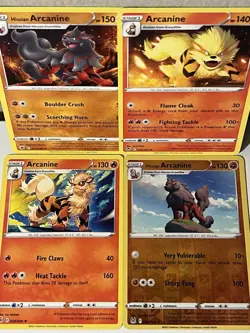 Arcanine 4 Card Lot Pokemon TCG Different Sets 4 Rare With 1 Reverse Holo - Image 2