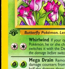 1999 Pokemon BUTTERFREE Jungle Set 1ST EDITION "d" ERROR Ink Misprint Card 33/64 - Image 2