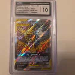 Pokemon TCG Moltres, Zapdos & Articuno GX – SM210 Stained Glass Promo – CGC 10 G - Image 1