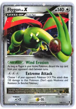 Flygon LV.X 105/111 Holo LV.X Rare Rising Rivals Pokemon NM - Image 1