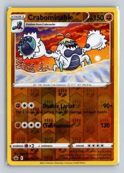 Crabominable 085/198 Uncommon Chilling Reign Pokemon Reverse Holo Near Mint - Image 1