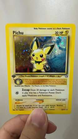 Pokemon Pichu 1st Edition Neo Genesis 12/111 Unlimited Holo Rare LP/LP+ - Image 2