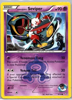 Pokemon TCG Team Aquas Seviper 9/34 Double Crisis MP - Image 1