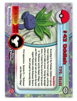 Pokemon Card - Oddish #43 - Topps Chrome - Image 2