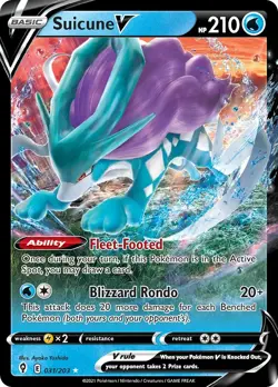 Suicune V 031/203 Holo Rare V Evolving Skies Pokemon NM - Image 1