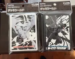 Pokemon TCG Deck Shield Card Sleeves 64 Reshiram & Zekrom Black/White Standard - Image 1