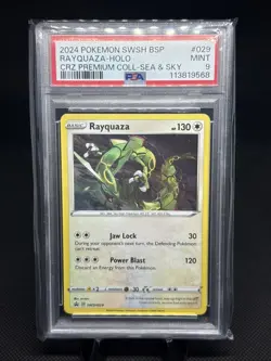 2024 POKEMON PROMO CROWN ZENITH PREMIUM COLLECTION #029 RAYQUAZA-HOLO PSA 9 - Image 1
