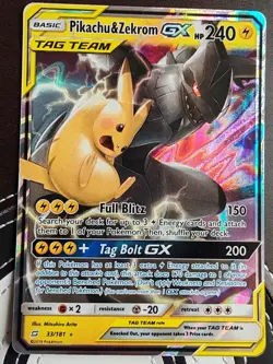 Pokemon TCG Pikachu & Zekrom Gx - 33/181 - Team Up - Tag Team - Near Mint - Image 1