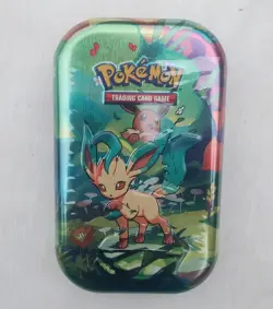 Pokemon Scarlet & Violet Prismatic Evolutions Mini Tin - Leafeon Factory Sealed - Image 1