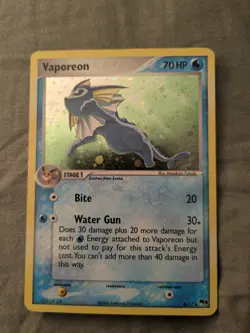 VAPOREON 2006 POKEMON POP SERIES 3 HOLO RARE 6/17 MINT - Image 1